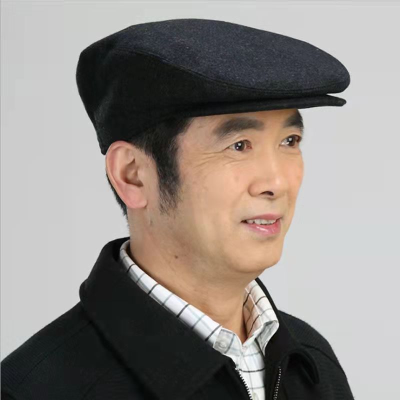 Gorra de lana para hombres otoño invierno estilo casual de mediana edad y ancianos gorra de papá