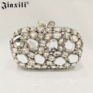 JXL Cross-border New Glass Diamond Clutch Hollow Diamond Evening Bag CLUCH Shoulder Bag Women's Bag