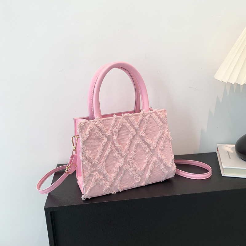 Bolso de gran capacidad para mujeres 2024 nuevo nicho de diseño denim bordilla bolso pequeño bolso de hombro con cremallera