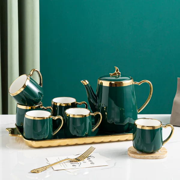 Modern Light Luxury Ceramic Water Cup Teapot Kettle Tea Cup Cup Set Household Coffee Cup Water Gift Box