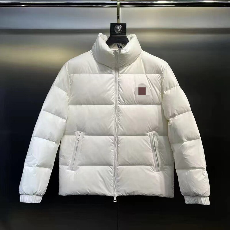 Moncler Large Logo down Jacket for Men and Women, Couple's Warm Solid Color Workwear Coat, White Duck Down, Logo Patch Style, Stand Collar Moncler Large Logo down Jacket for Men and Women, Couple's Warm Solid Color Workwear Coat, White Duck Down, Logo Patch Style, Stand Collar