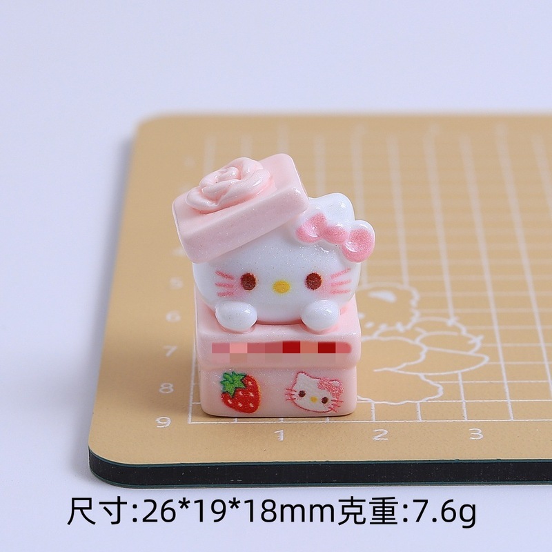 立体イチゴ猫ギフトボックスクリエイティブ手作り diy クリーム接着剤樹脂小物アクセサリーホール靴バックルジュエリー材料パッケージ|undefined