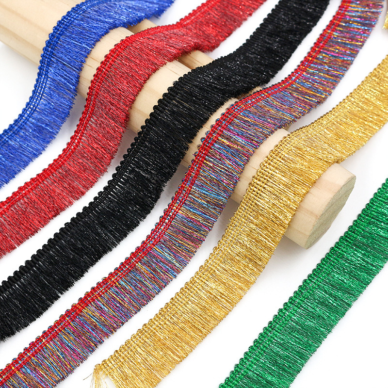 2.5cm gold and silver silk tassel lace dance performance ethnic clothing accessories party background wall layout beard 2.5cm gold and silver silk tassel lace dance performance ethnic clothing accessories party background wall layout beard