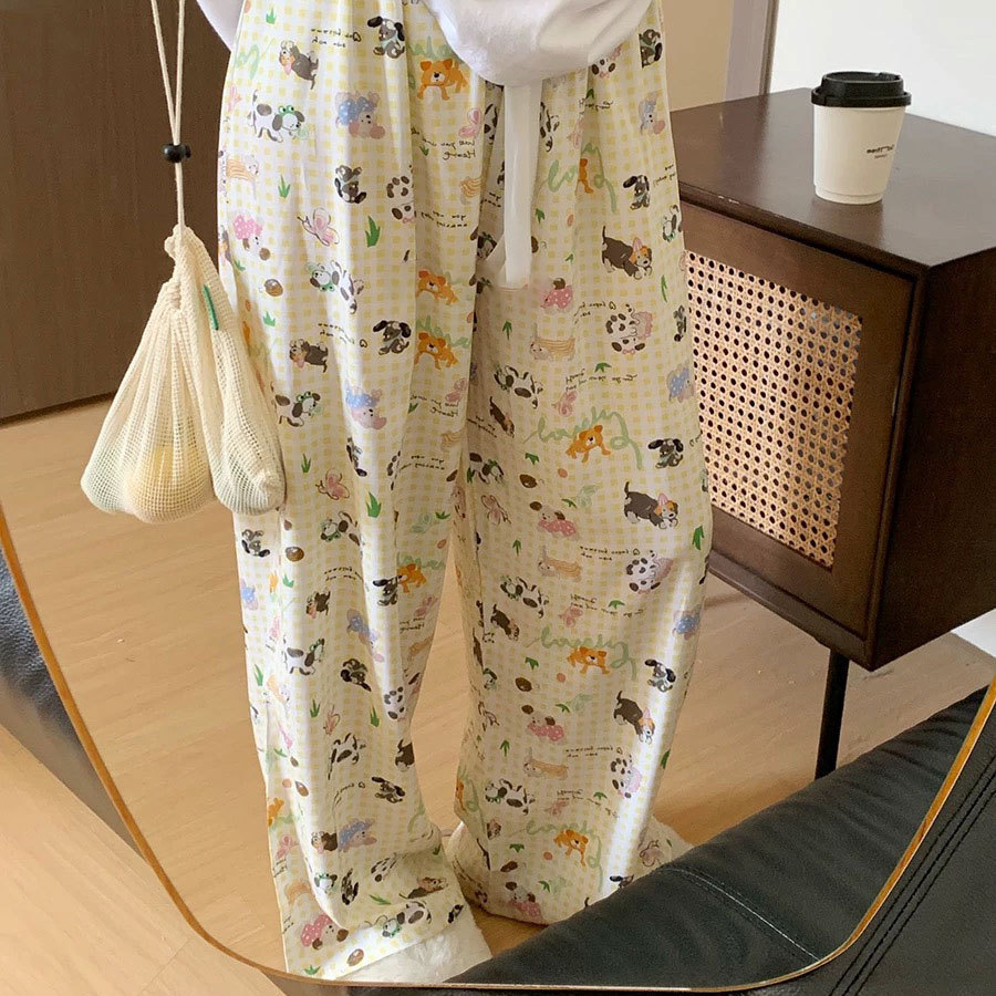 [5 días de preventa] [Pantalones de seda de algodón] Pantalones de pijama de seda de algodón para mujer