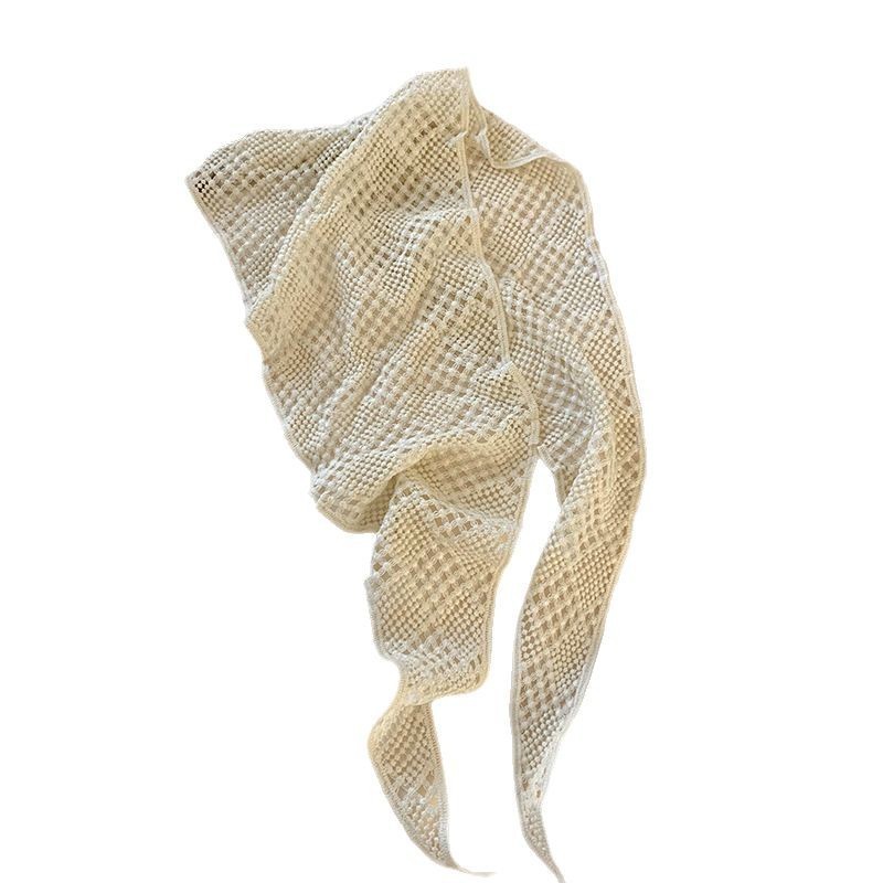 Toallas triangulares buje de viento pastoral correa de cabello para mujeres primavera turbante al aire libre alta sensación agujerada correa de cabello de punto bufandas de seda atadas