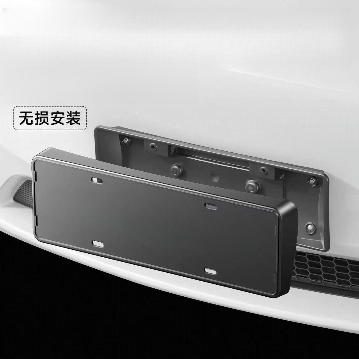 Suitable for Tesla Modely/3 New Version License Plate Frame Carbon Pattern License Plate Frame Protection Frame License Plate Frame Modification Accessories
