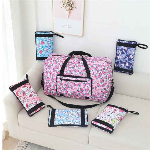 New Large Capacity Convenient Travel Bag Kulomi Folding Duffel Bag with Travel Rod Insertable Dual-Purpose Portable Storage Bag