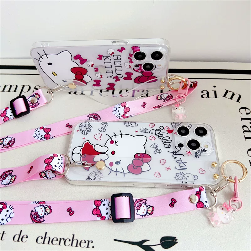 Чихуахуа Hello kitty, яблоко, совместимый браслет, чехол для телефона, iPhone 12, iPhone12 Pro, защитный ремешок для сумки, iphone, 14promax