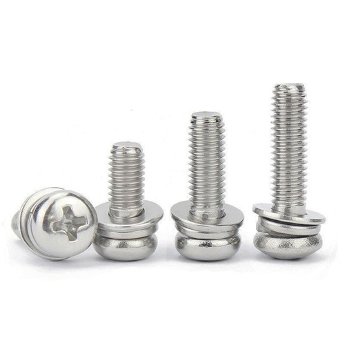 304 stainless steel cross pan head combination screws M1.6-M8 round head three combination screws GB9074.4