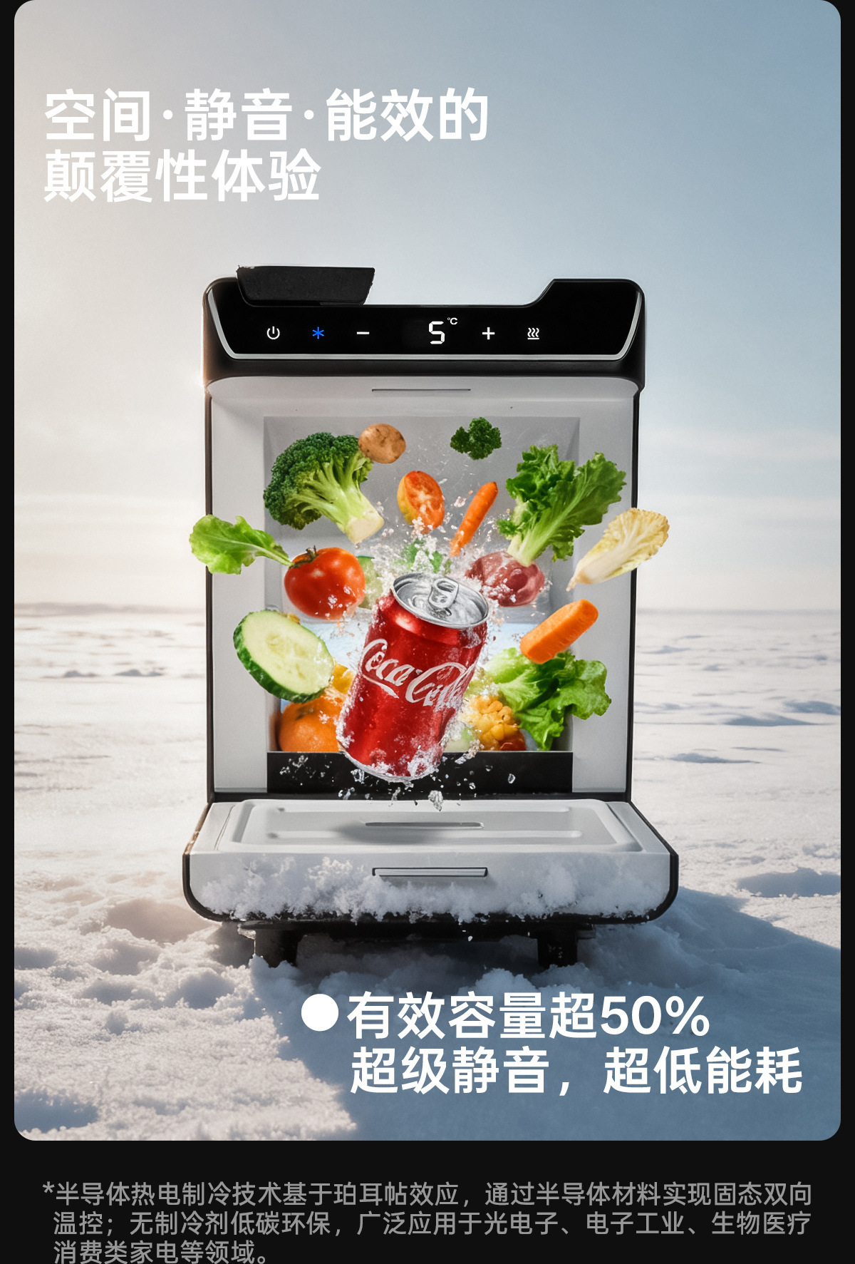 Suitable for 2025 Tesla Model Y Car Refrigerator, Model Y Rear Seat Refrigerator, Semiconductor Cooling for Outdoor Camping