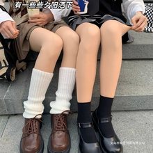 光腿女士秋冬款加绒加厚双层性感假透肉连脚踩脚连裤袜雪尼尔
