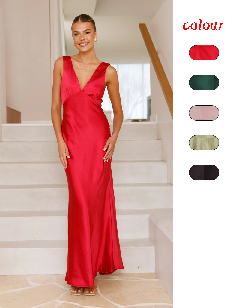 269g Weight Maxi Long Dress Dress Length Type Sleeveless Sleeve Length Sheath Dress Dresses Type Sleeveless Sleeve Type Polyester Fabric Type High Waist Waist Line Holiday, Banquet, Selfie Occasion V Neck Neckline Regular Fit Fit Type Christmas Festival Solid Color Pattern Summer Season Women's Gender Backless Design Casual, Elegant, Streetwear Style Wholesale Women's Casual Elegant Streetwear Backless Solid Color Holiday Banquet Selfie V Neck Sleeveless Sheath Dress 无
