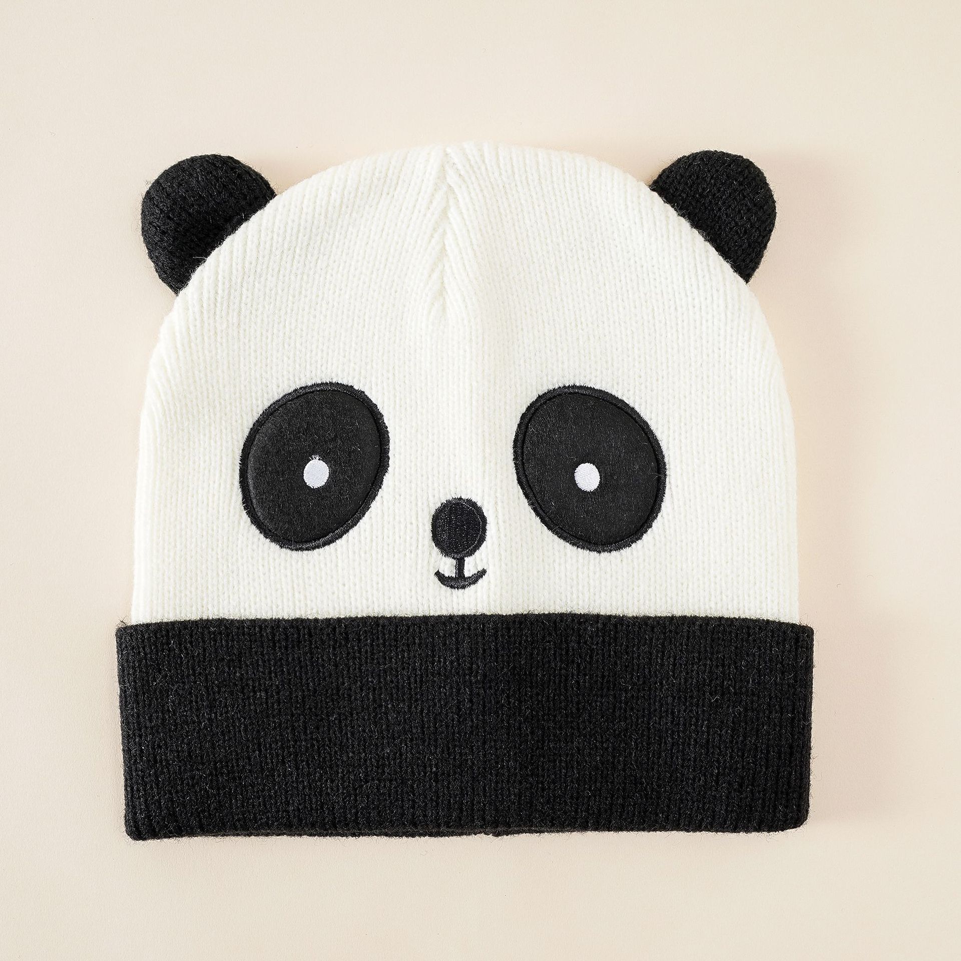 Estilo coreano lindo Panda sombrero de punto cálido a prueba de sol sombrero de niños sombrero de lana de moda de protección de oído de estilo japonés para niños