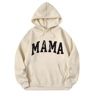 2023 Amazon Cross-border European and American Women's Casual Fashion Printed Fall/Winter fleece-lined Jacket Long Sleeve Hooded Sweat