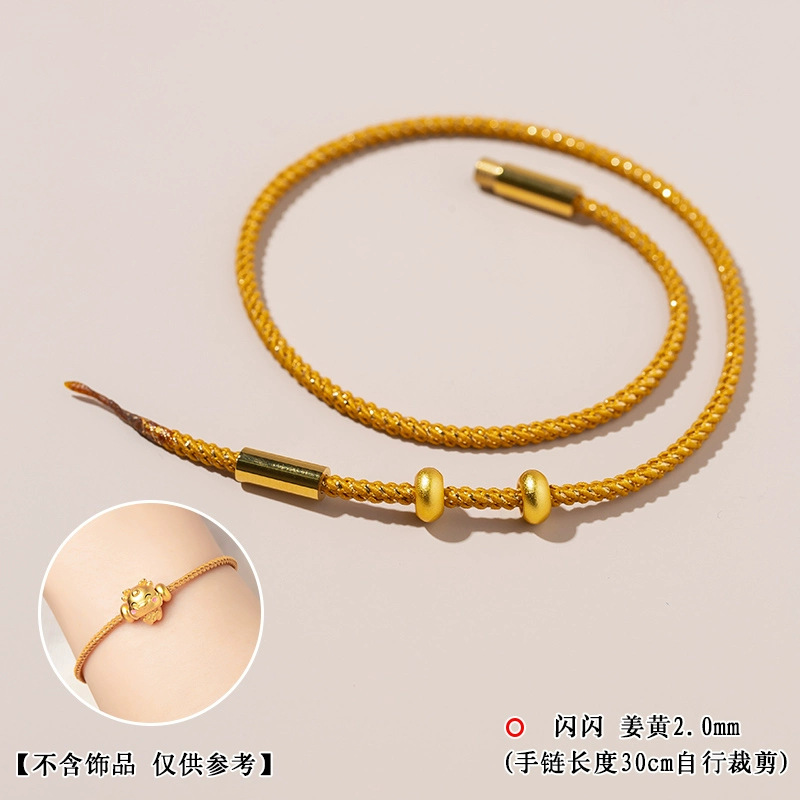 Cuerdas brillantes agujeros a través de cuerda de tejido dorado para parejas de hombres y mujeres cuerdas de mano de la vida de la cuerda roja cuerdas de mano giratorias