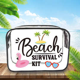 PVC透明化妆包干湿分离洗漱包大容量防水收纳袋便携旅行防水便携