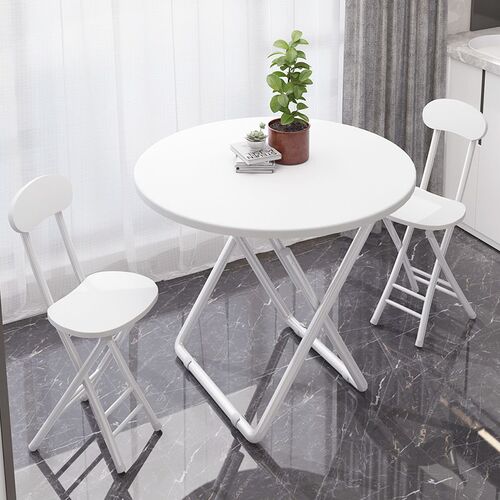 Folding table balcony white small round table home small apartment minimalist casual dining table dorm table rental room dining table