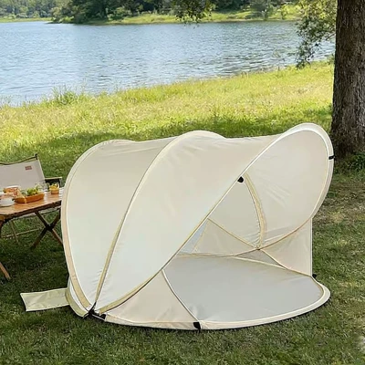 Portable Lightweight Quick-Open Beach Tent Outdoor Sun Protection Rainproof Folding Sunshade Camping Tent Waterproof Children's Tent (Avtomobil dam çadırları) - pure-white-1-3-people