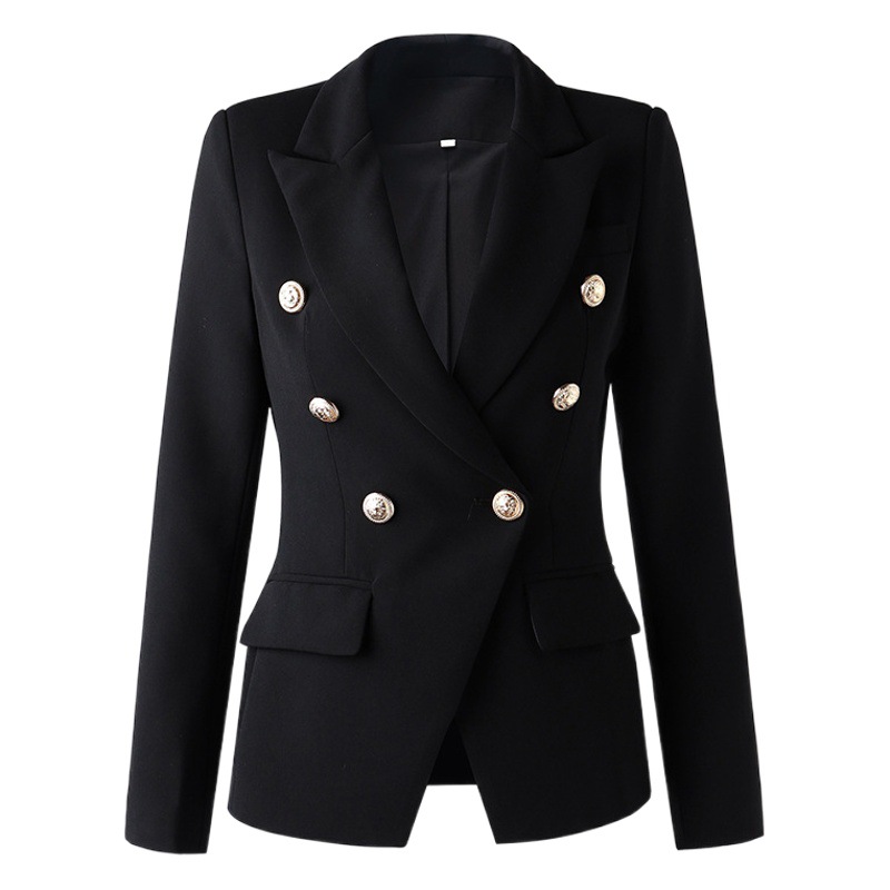 Saco de Traje Slim Fit con Doble Botonadura para Mujer, Mezcla de Fibra Química, para Oficina image 1