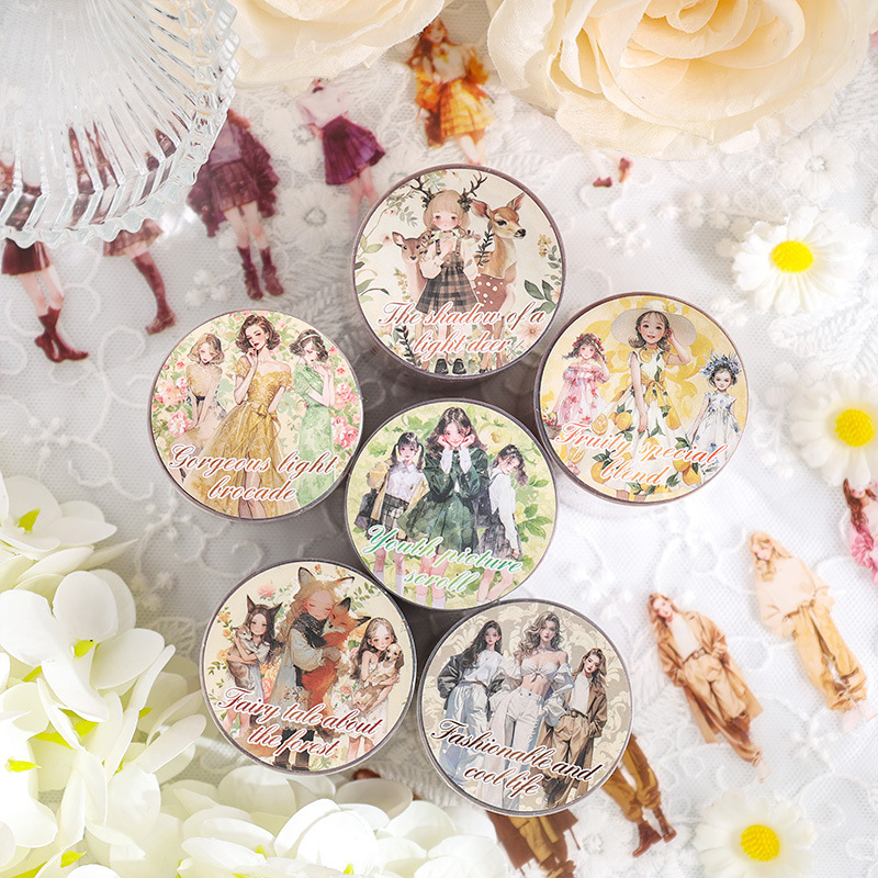 Qili Huazhang transparente pegatinas de cinta adhesiva impermeable pet rolldiy diario de mano pegatinas decorativas pegatinas de paisaje artificial