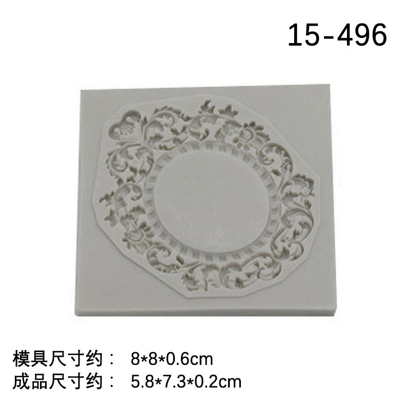 Bricolaje una variedad de marco de estilo europeo Marco vintage marco de fotos de alivio molde hueco alivio fondant decoración molde para hornear