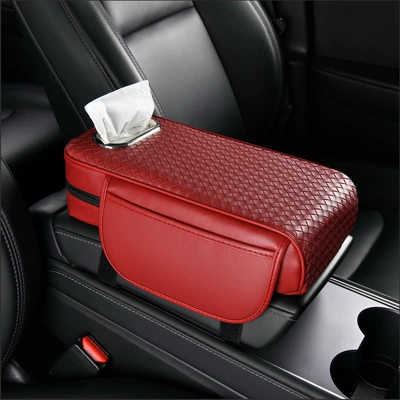 Armrest box pad Box, Central Storage Bag, Storage - wine-red