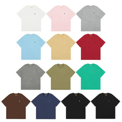 高バージョンラフRLロバ刺繍カップル春夏万能ラウンドネックゆったり快適半袖Tシャツ