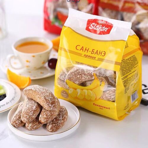 Original Russian Import Banana Honey Plain Bread Coarse Grain Bread 450g/Bag Leisure Imported Snack