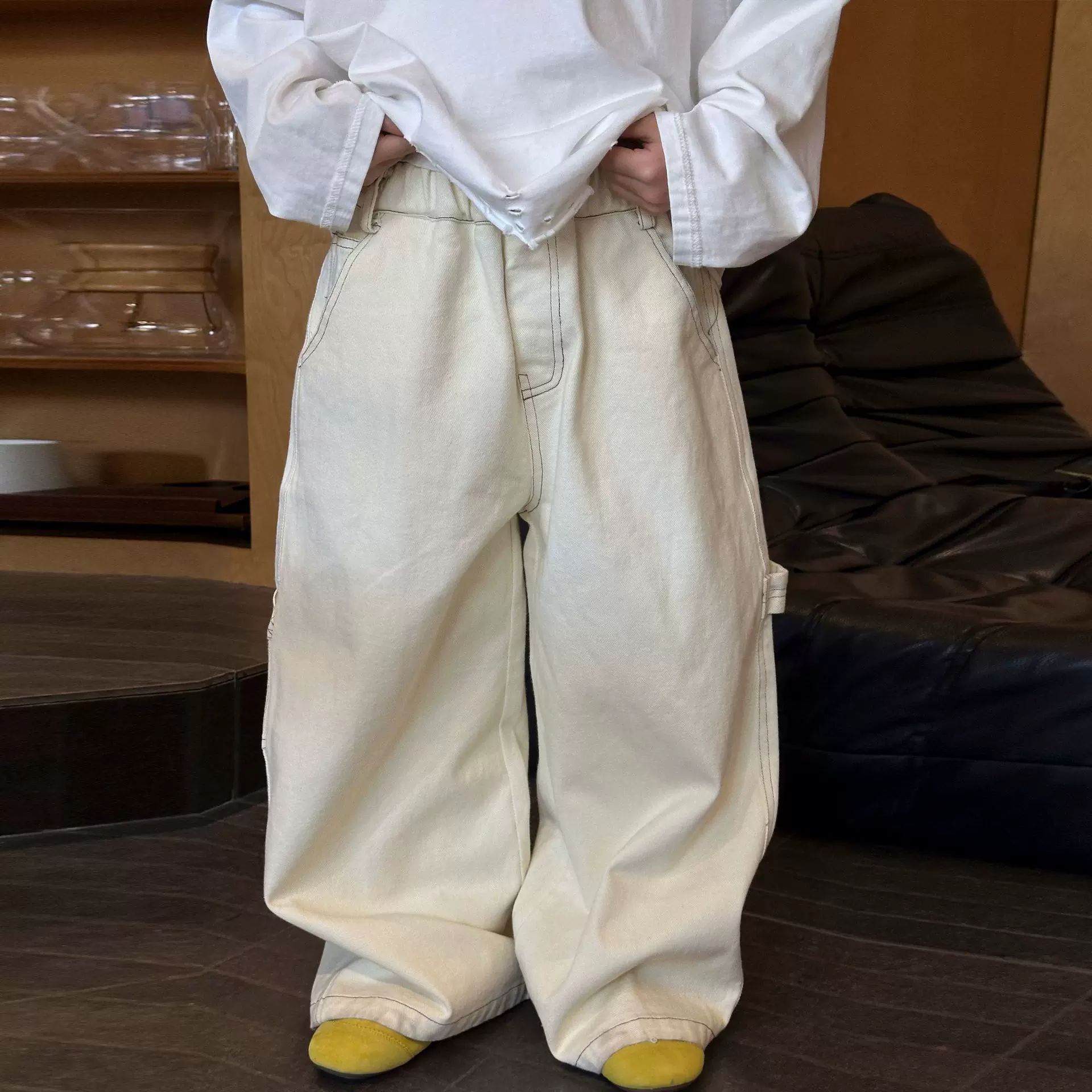 男童春款休闲裤韩系宽松纯棉裤子2026春秋季新款儿童潮酷纯色长裤