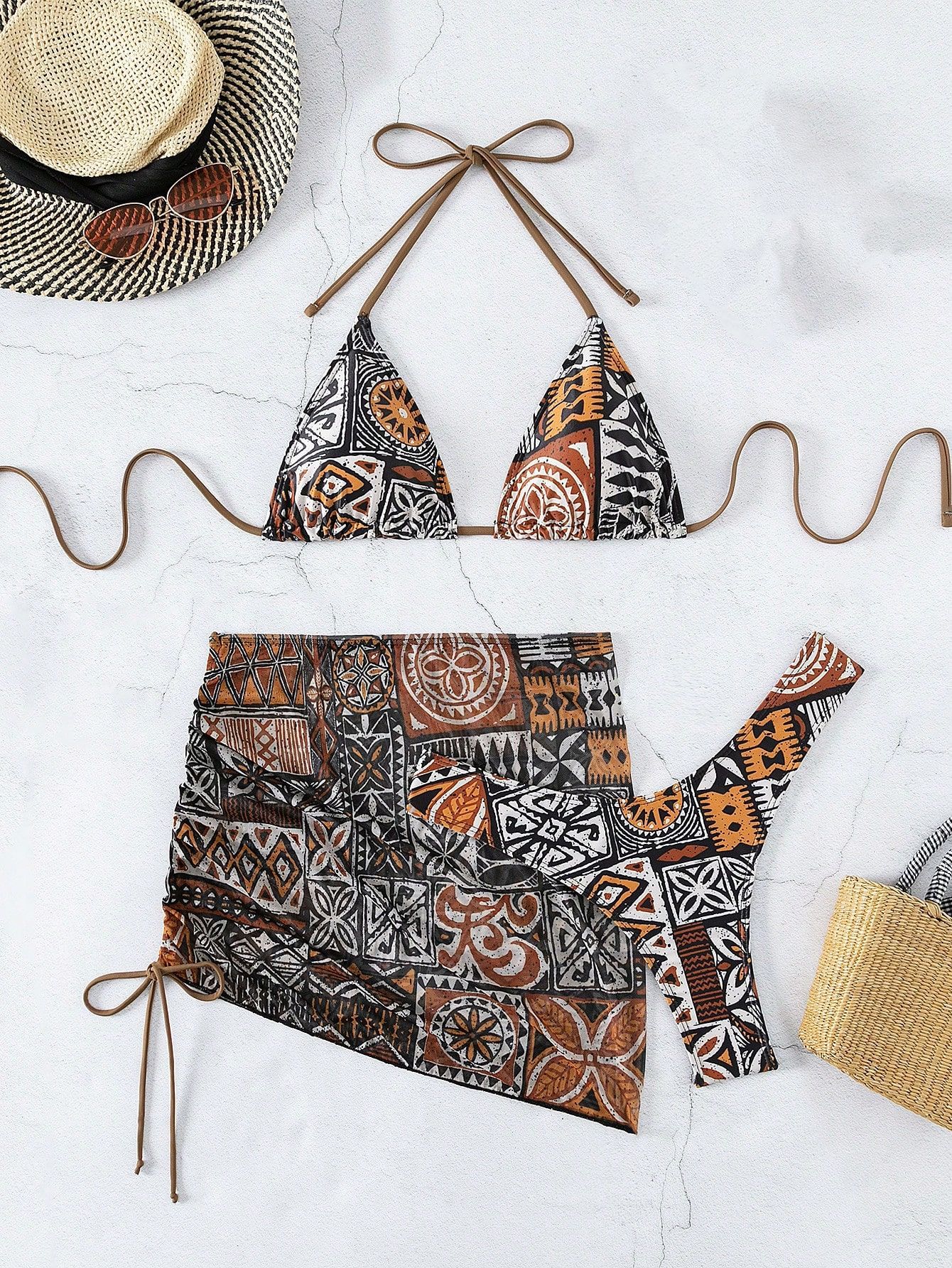 Women's Three Piece Bikini Set Sexy Swimsuit For Beach Holiday_voghion.com