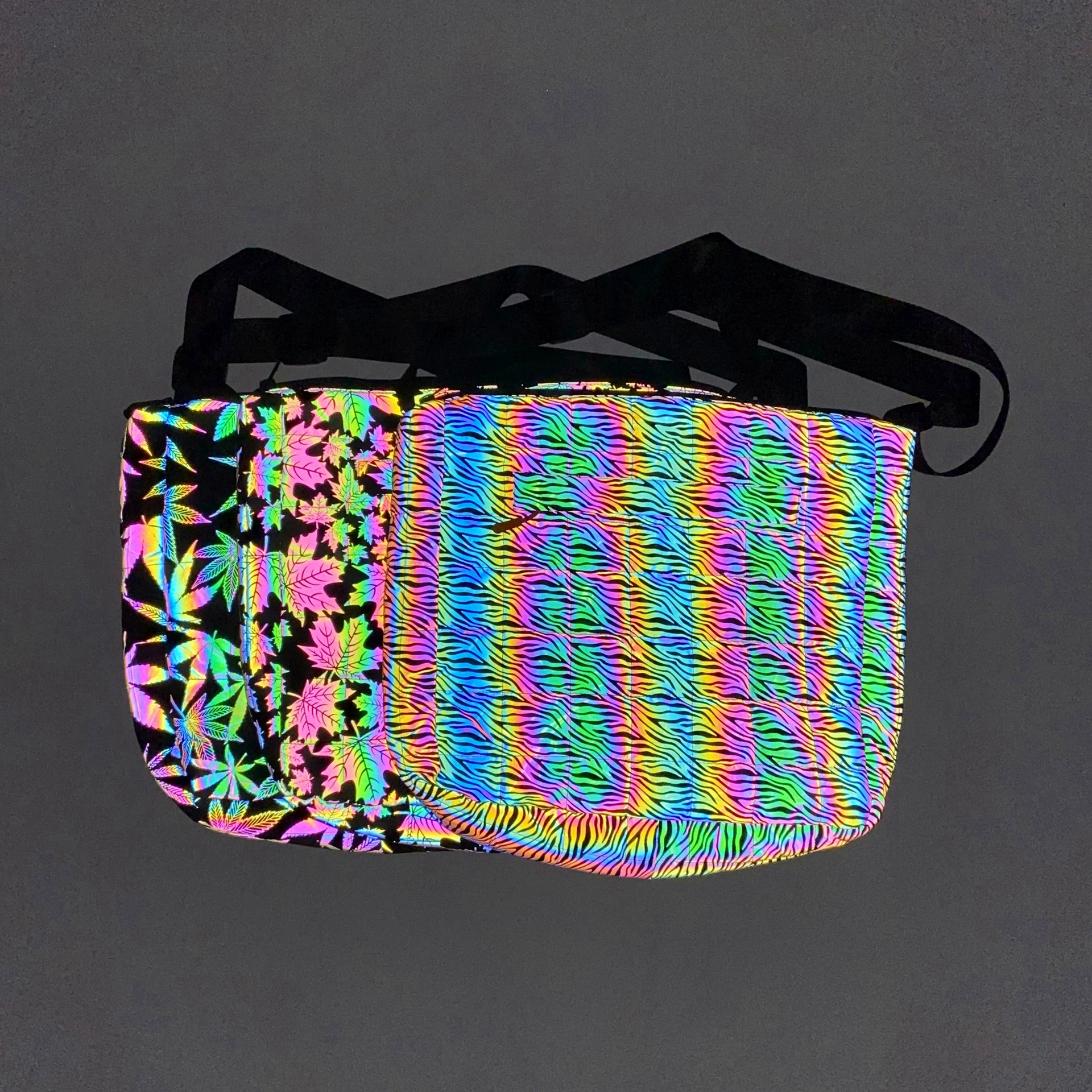 Красочная светоотражающая сумка через плечо для женщин. Японская универсальная повседневная сумка-тоут большой вместимости. Стеганая женская сумка через плечо.