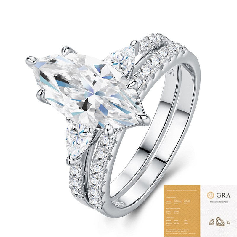 High-key Dignified Moissanite Ring Special-interest Design