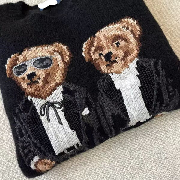 quality demi-season cartoon sweater with a round collar