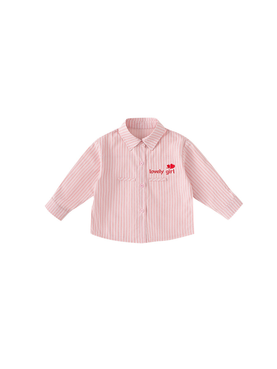 Youbao ropa para niños camisa para niñas 2025 otoño nuevo estilo estilo occidental camisa a rayas de manga larga para niños blusa de otoño