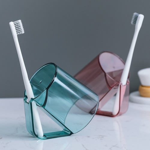 Mouthwash cup with toothbrush holder, creative upside down drain cup, cup for couples and students to drink water and brush their teeth, household dental cylinder
