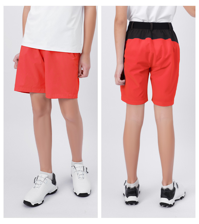 Quần short golf trẻ em PGM co giãn thắt lưng mùa hè — KUZ105 Màu Đỏ, KUZ105 Màu xanh nhạt, KUZ105 màu xanh hải quân, KUZ105 màu trắng chi tiết 7