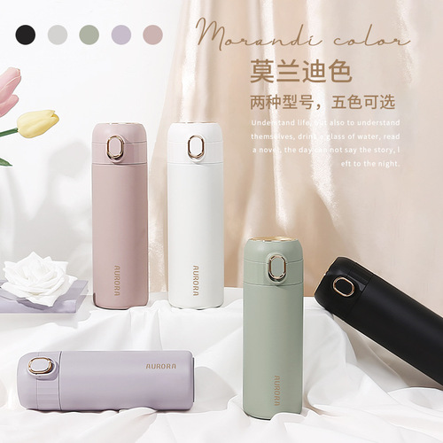 Wholesale 316 stainless steel insulated cup for girls, high-end straw with bounce, minimalist Ins creative logo, confession cup