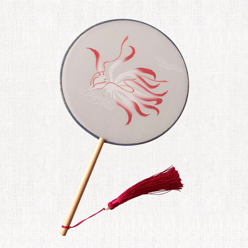 Abanderado estampado grupo abanico 2024 nuevo estilo flor animal abanico antiguo al por mayor Hanfu cheongsam traje antiguo abanico de baile