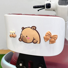 电动车后座装饰车贴女生可爱卡通卡皮巴拉电瓶车摩托车车身装饰贴