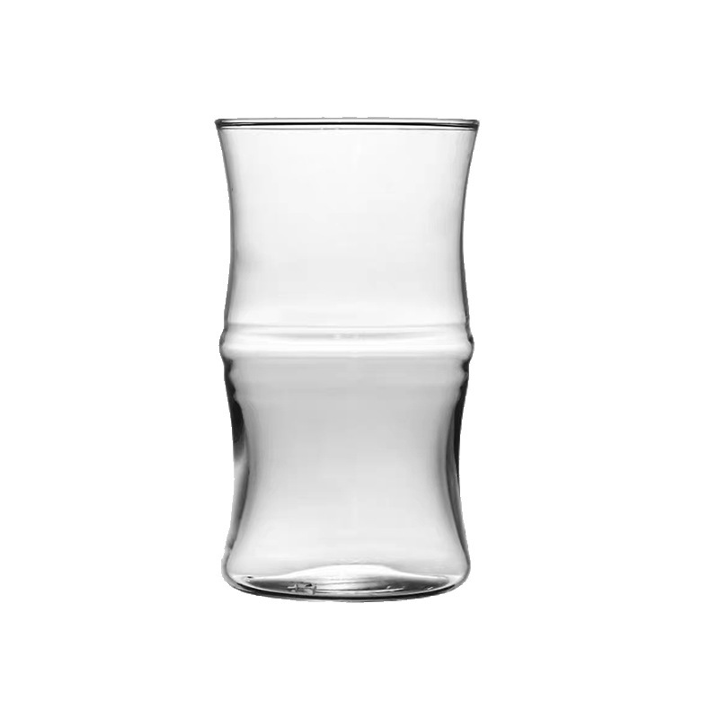 Nueva taza de bambú china, taza de vidrio, taza de tubo de bambú, taza de diseño, taza de café americano de hielo, taza de vidrio ins de red neta