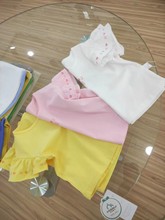 米豆酷尔女宝夏季短袖T恤中小童甜美可爱莱卡95棉2-8岁童T恤