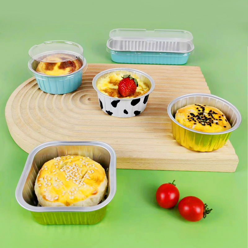 Taza de postre resistente a la cocción recubrimiento para hornear pastel de taza freidora de aire horno tazón especial pudín caja de papel de aluminio