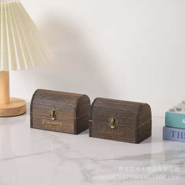 跨境木质拱形收纳盒珠宝饰品包装盒便捷茶叶包装盒带锁扣礼品盒