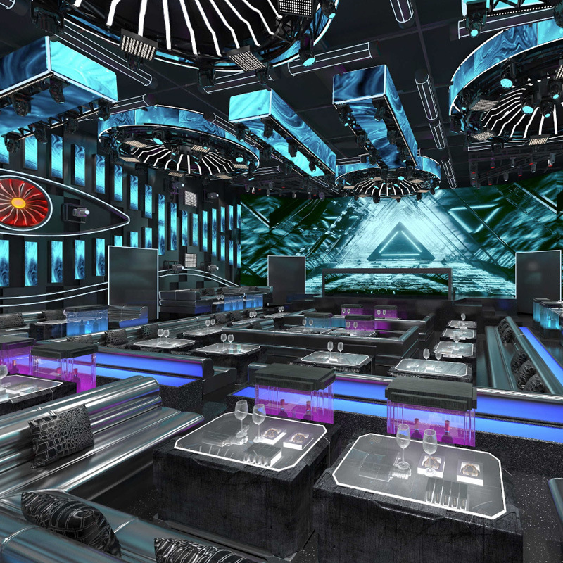 ktv nightclub bar sala de banquete comercial diseño de decoración de espacio todo incluido puerta uno a uno construcción de dibujo