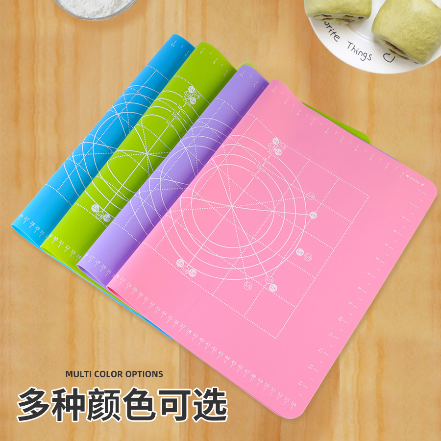 Kitchen utensils silicone kneading mat large thickened with scale rolling mat chopping board mat baking mat silicone and dough mat