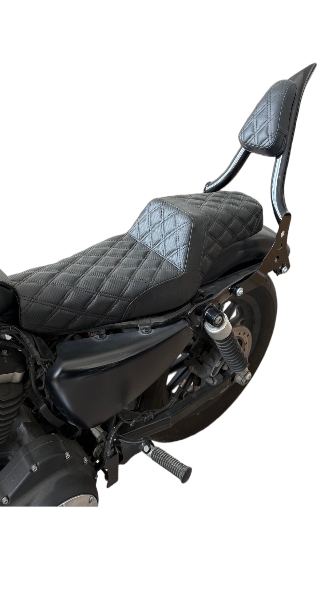 Motorcycle Seat Cushion Suitable for Harley 04-22 Sportster Step Seat, Black