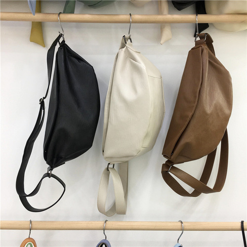 This season's high-end minimalist casual women's bag,  new model trendy summer texture soft PU leather crossbody dumpling bag