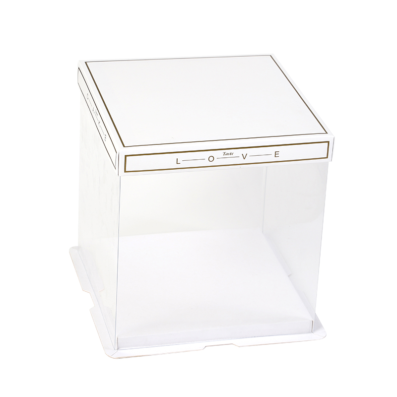 Caja de pastel de cumpleaños caja de embalaje transparente 4 6 8 10 12 pulgadas doble altura red caja de embalaje transparente