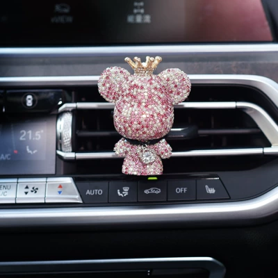 New rhinestone violent bear Other Automotive Interior Supplies - pink