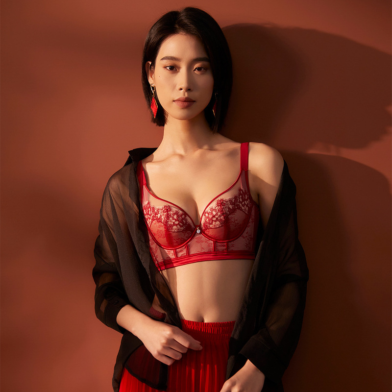 Beauty salon body underwear functional adjustable bra gathered full cup thin Cup functional bra manufacturers